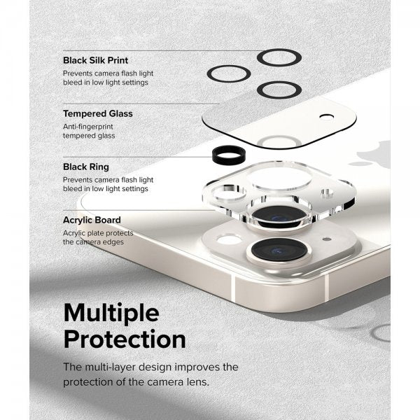 Ringke iPhone 14/iPhone 14 Plus Kamerabeskytter Camera Protector Glass 2-pakning