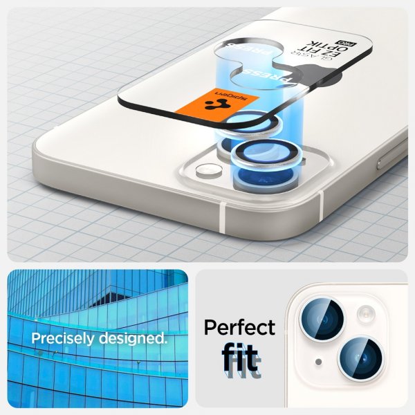 Spigen iPhone 14/iPhone 14 Plus Kamerabeskytter GLAS.tR EZ Fit Optik Pro Starlight 2-pakning