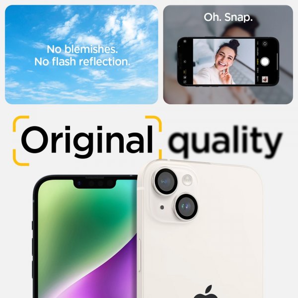 Spigen iPhone 14/iPhone 14 Plus Kamerabeskytter GLAS.tR EZ Fit Optik Pro Starlight 2-pakning