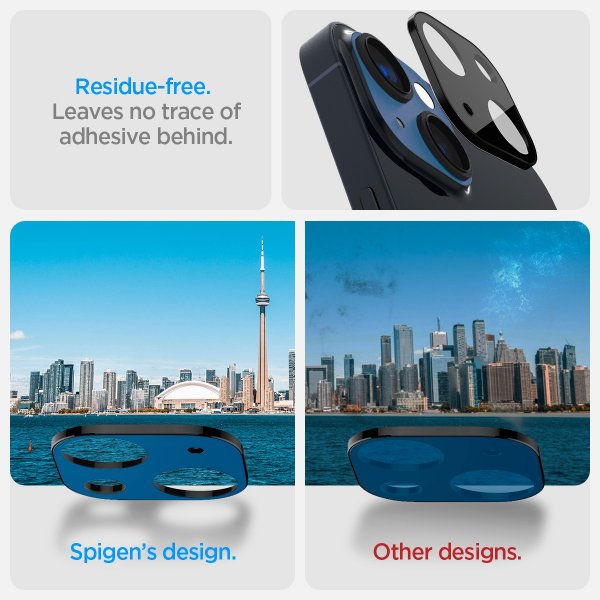 Spigen iPhone 14/iPhone 14 Plus Kamerabeskytter Glas.tR Optik 2-pakning Svart