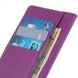 iPhone 14 Plus Etui Litchi Lilla