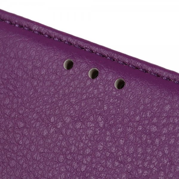 iPhone 14 Plus Etui Litchi Lilla
