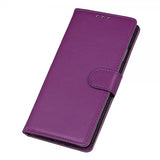 iPhone 14 Plus Etui Litchi Lilla