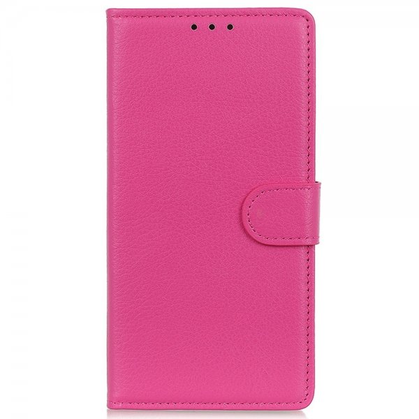 iPhone 14 Plus Etui Litchi Magenta