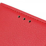 iPhone 14 Plus Etui Litchi Rød
