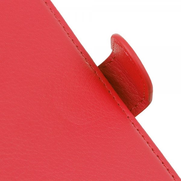 iPhone 14 Plus Etui Litchi Rød