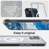 Spigen iPhone 14 Plus Deksel Crystal Hybrid MagFit Hvit