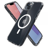 Spigen iPhone 14 Plus Deksel Crystal Hybrid MagFit Hvit
