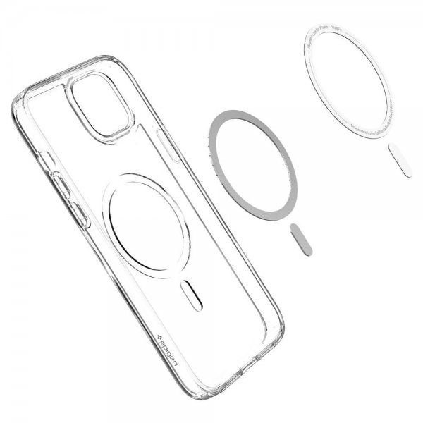 Spigen iPhone 14 Plus Deksel Crystal Hybrid MagFit Hvit