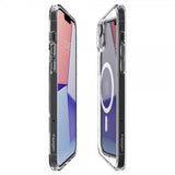 Spigen iPhone 14 Plus Deksel Crystal Hybrid MagFit Hvit