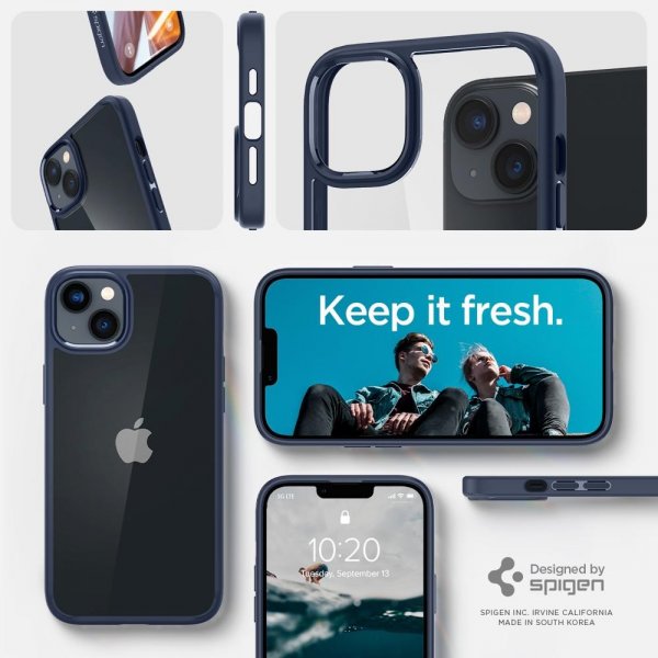 Spigen iPhone 14 Plus Deksel Crystal Hybrid Navy Blue