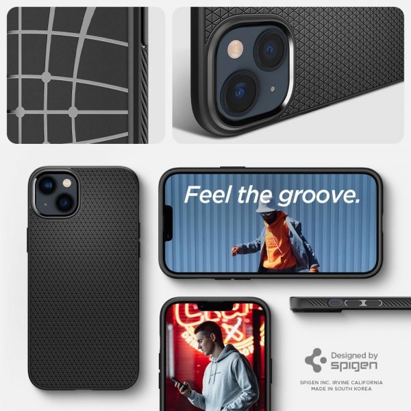 Spigen iPhone 14 Plus Deksel Liquid Air Matte Black