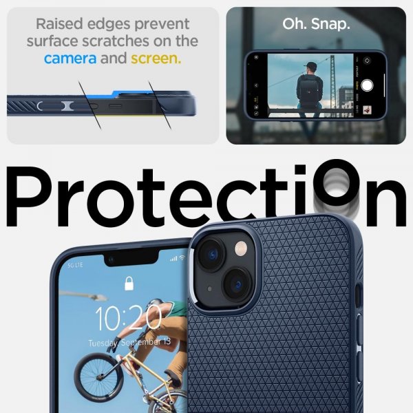 Spigen iPhone 14 Plus Deksel Liquid Air Navy Blue