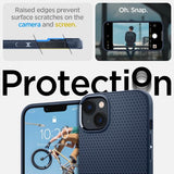 Spigen iPhone 14 Plus Deksel Liquid Air Navy Blue
