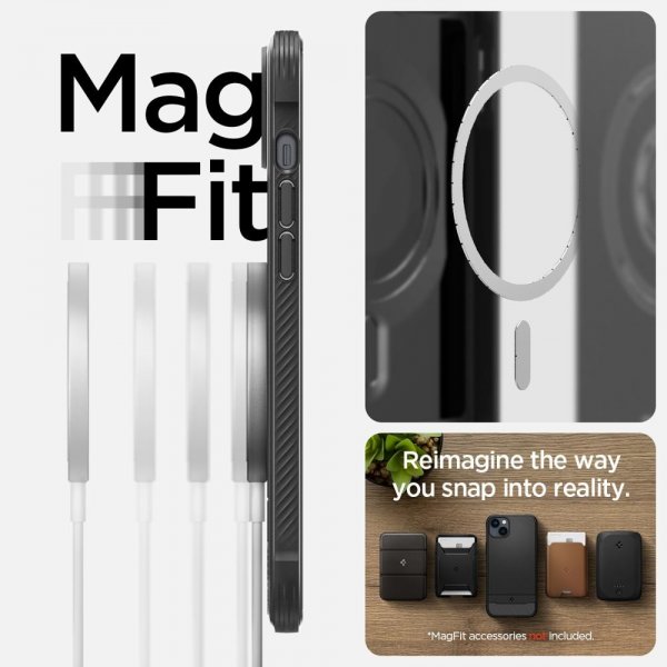 Spigen iPhone 14 Plus Deksel Rugged Armor MagFit Matte Black