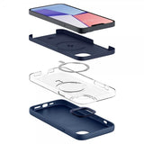 Spigen iPhone 14 Plus Deksel Silicone Fit MagFit Navy Blue