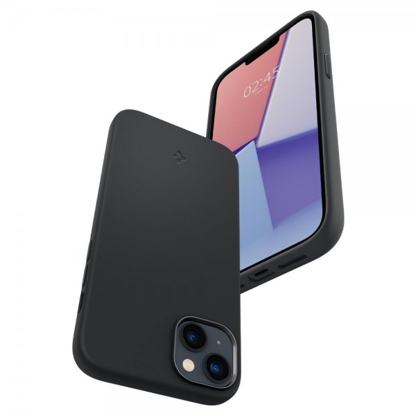 Spigen iPhone 14 Plus Deksel Silicone Fit MagFit Svart