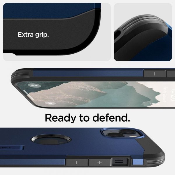 Spigen iPhone 14 Plus Deksel Tough Armor MagFit Navy Blue