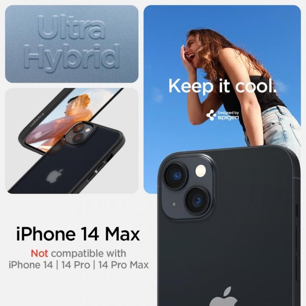 Spigen iPhone 14 Plus Deksel Ultra Hybrid Frost Black