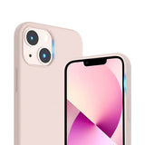 Rvelon iPhone 14 Deksel Silikon Sandrosa
