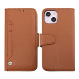 Rvelon iPhone 14 Etui Utbrettbar Kortlomme Brun