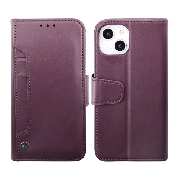 Rvelon iPhone 14 Etui Utbrettbar Kortlomme Lilla