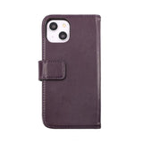 Rvelon iPhone 14 Etui Ekte skinn Kortlommer Lilla