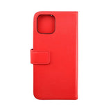 Rvelon iPhone 14 Etui Ekte skinn Kortlommer Rød