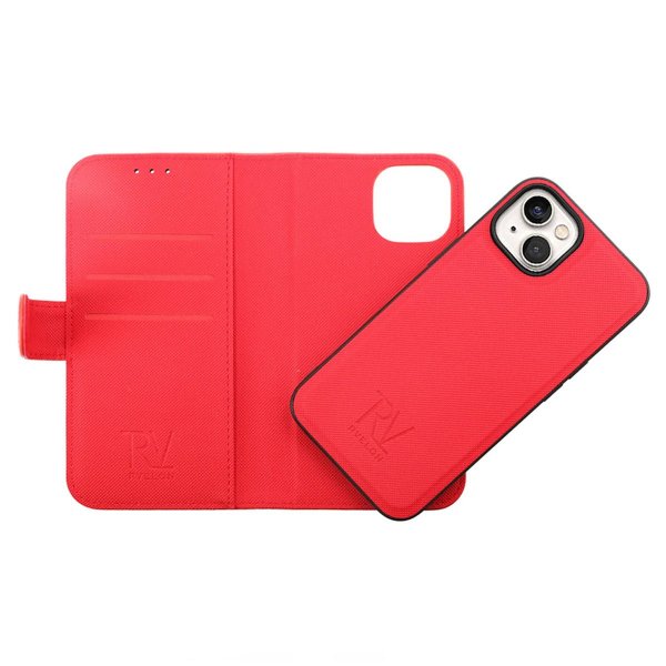 Rvelon iPhone 14 Etui Detachable Wallet Case Rød