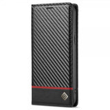 Lc.Imeeke iPhone 14 Plus Etui Karbonfibertekstur Rød Stripe Horizontal