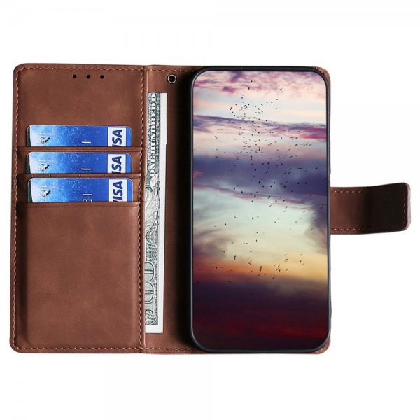 iPhone 14 Plus Etui Krokodillemønster Brun