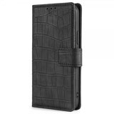 iPhone 14 Plus Etui Krokodillemønster Svart