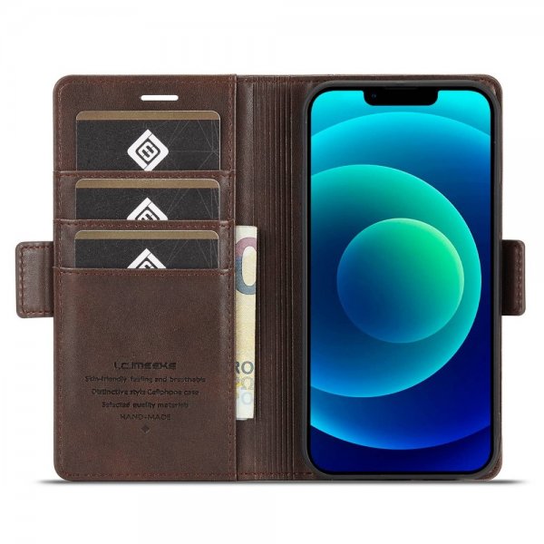 Lc.Imeeke iPhone 14 Plus Etui med Kortlomme Brun