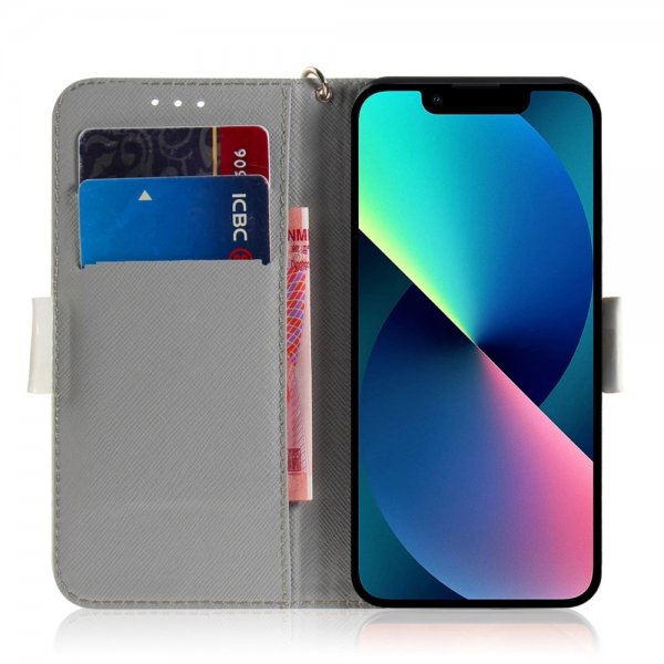 iPhone 14 Plus Etui Motiv Hvit Blomster