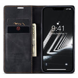 CaseMe iPhone 14 Plus Etui Retro Flip Svart