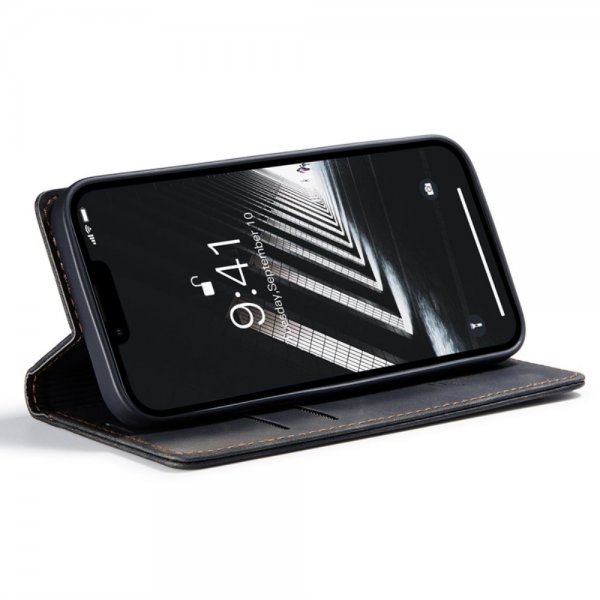 CaseMe iPhone 14 Plus Etui Retro Flip Svart