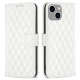iPhone 14 Plus Etui Rombemønster Hvit