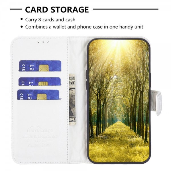 iPhone 14 Plus Etui Rombemønster Hvit