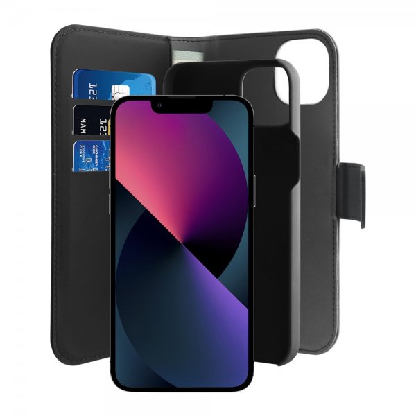 Puro iPhone 14 Plus Etui Wallet Detachable 2 in 1 Svart