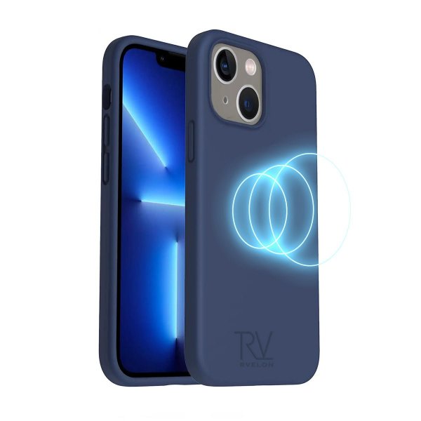 Rvelon iPhone 14 Plus Deksel Silikon MagSafe Blå
