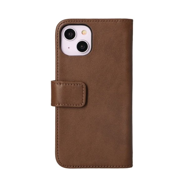 Rvelon iPhone 14 Plus Etui Ekte Skinn Brun