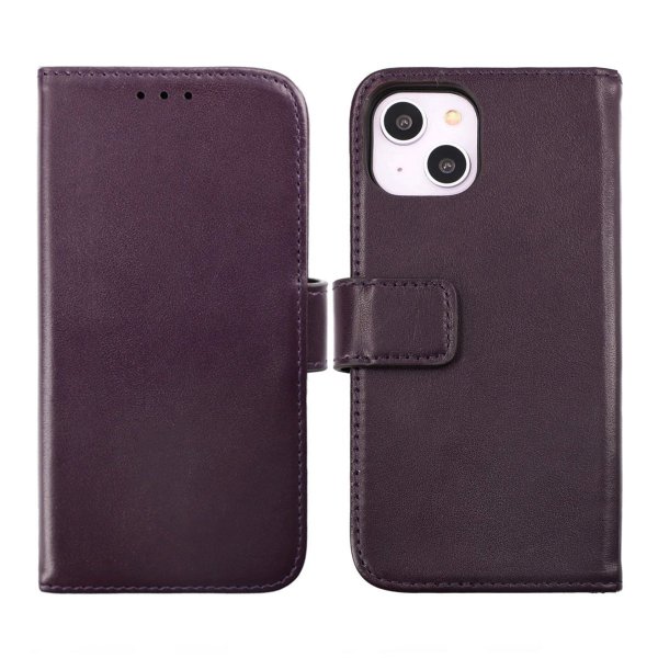 Rvelon iPhone 14 Plus Etui Ekte Skinn Lilla
