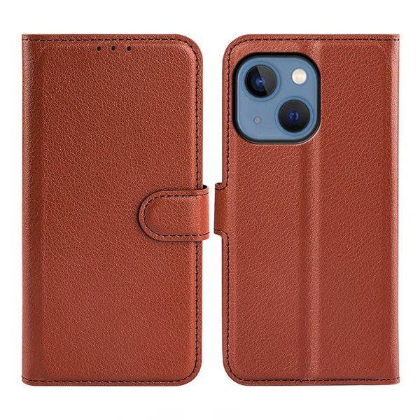iPhone 14 Plus Etui med Stativ Brun