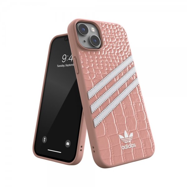Adidas iPhone 14 Plus Deksel 3 Stripes Snap Etui Alligator Pink