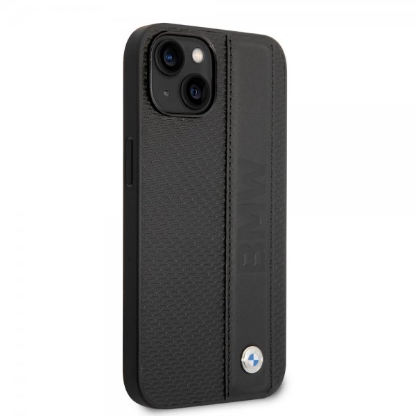 BMW iPhone 14 Plus Deksel Big Logo Stripe Svart
