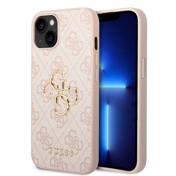 Guess iPhone 14 Plus Deksel Big Metal Logo Rosa