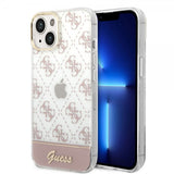Guess iPhone 14 Plus Deksel Bottom Stripe Script Logo Rosa