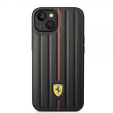 Ferrari iPhone 14 Plus Deksel Embossed Stripes Rød
