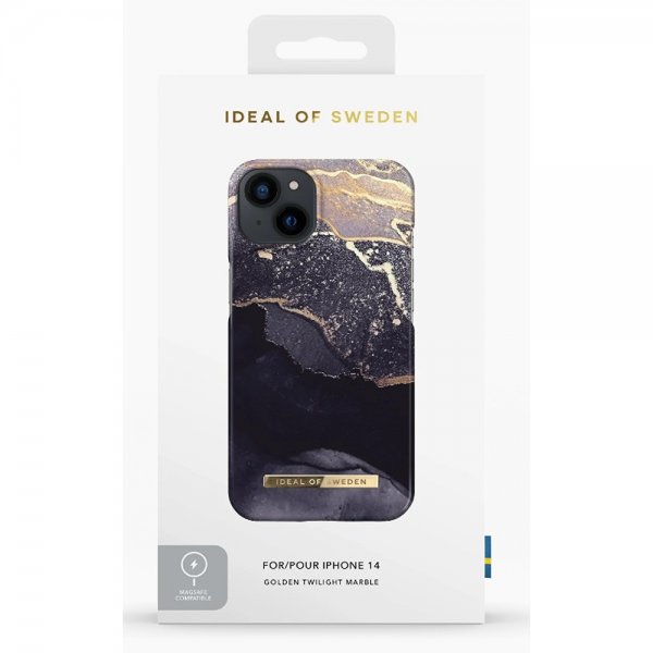 Ideal of Sweden iPhone 14 Plus Deksel Fashion Case MagSafe Golden Twilight Marble