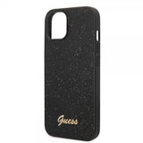 Guess iPhone 14 Plus Deksel Glitter Flakes Metal Logo Svart